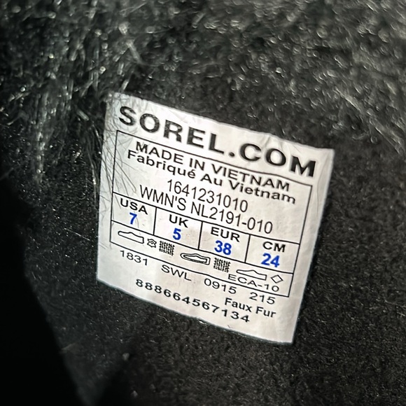 Sorel Tolfino Black Quilted Faux Fur Waterproof Snow Winter Tall Boot sz 7 - Picture 8 of 9